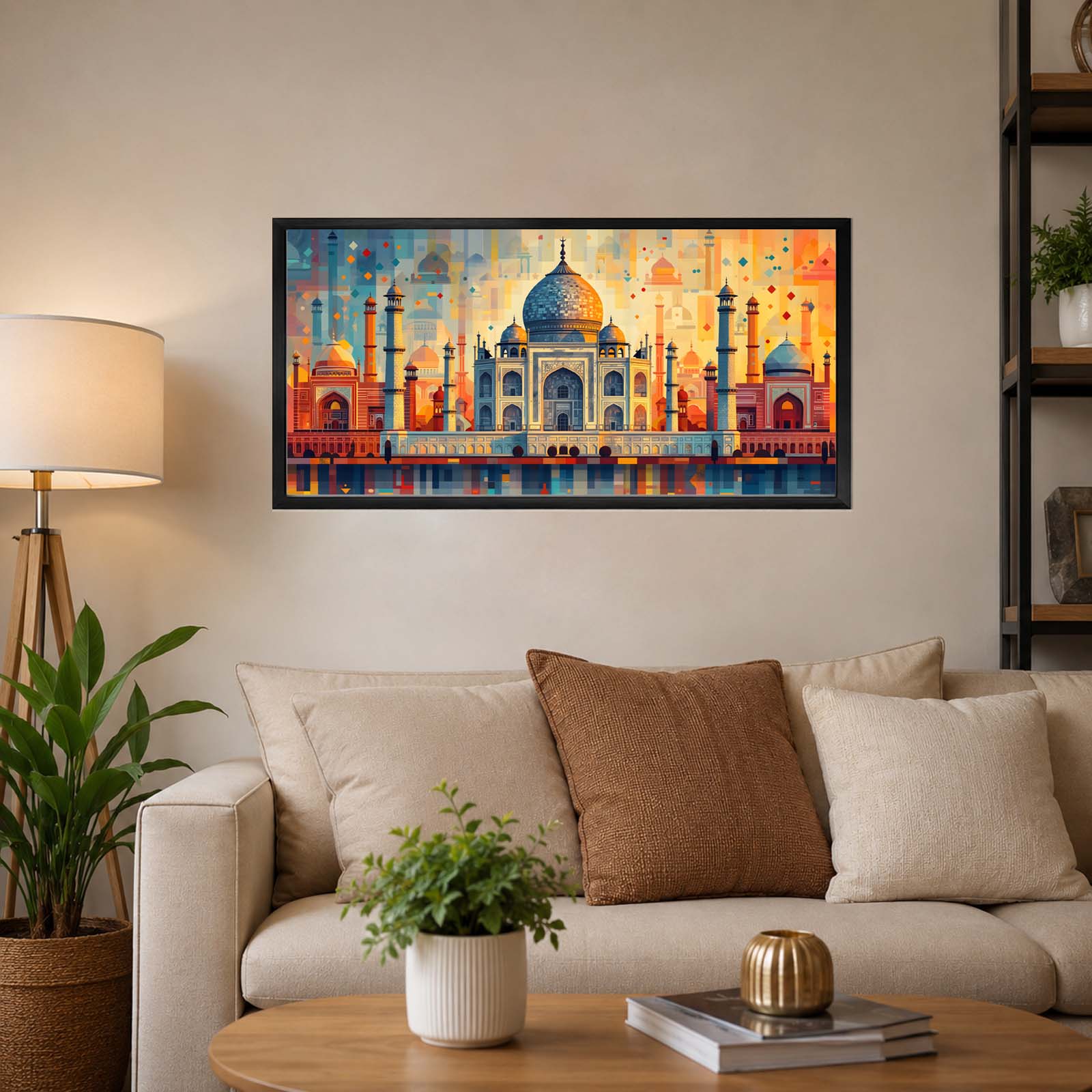 Modern Taj Mahal Wall Art 40"x20"