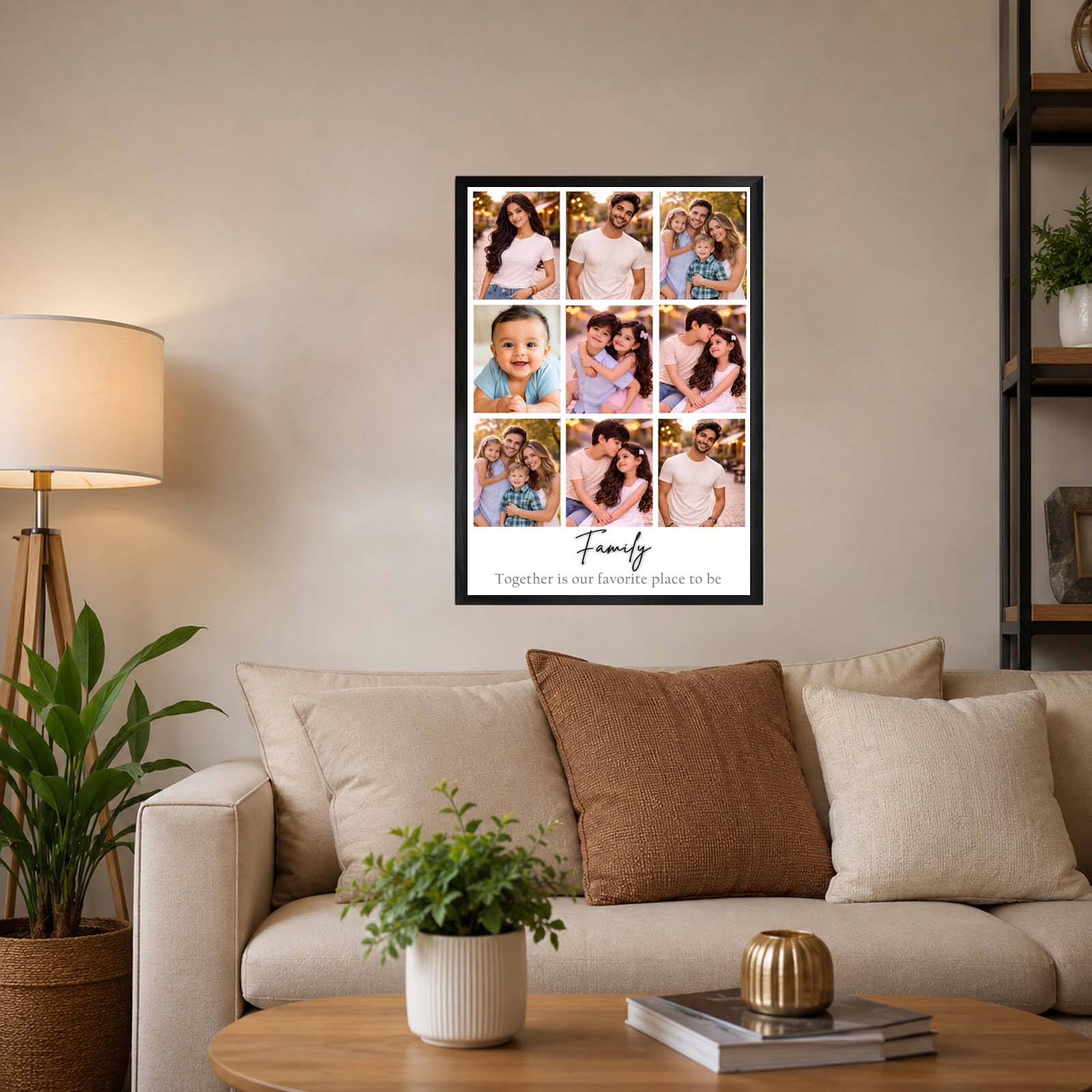 Modern family photo collage wall frame