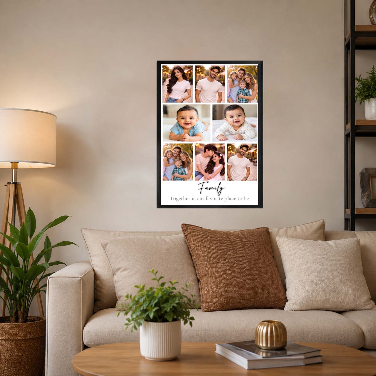 Modern family photo collage wall frame