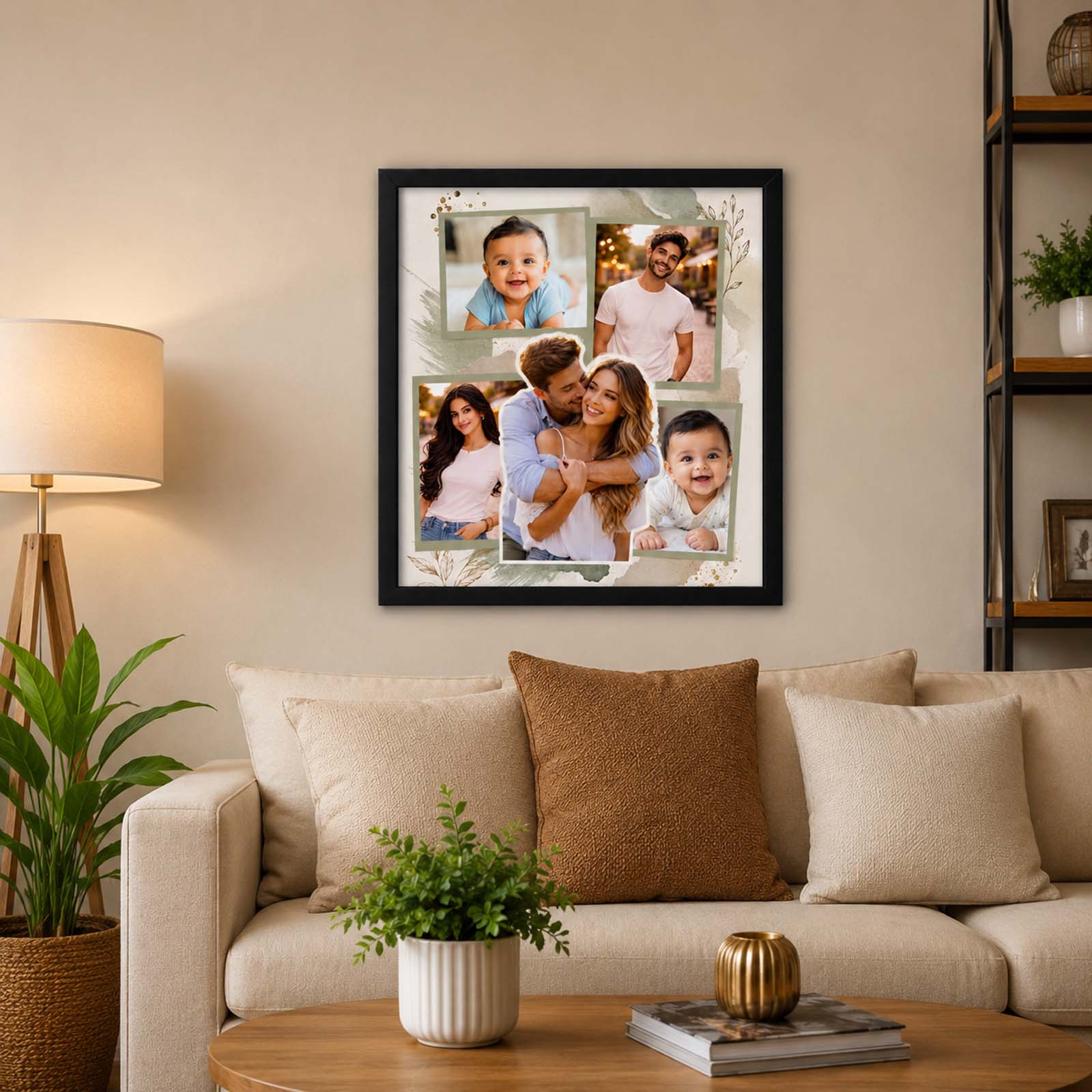 Modern family photo collage wall frame