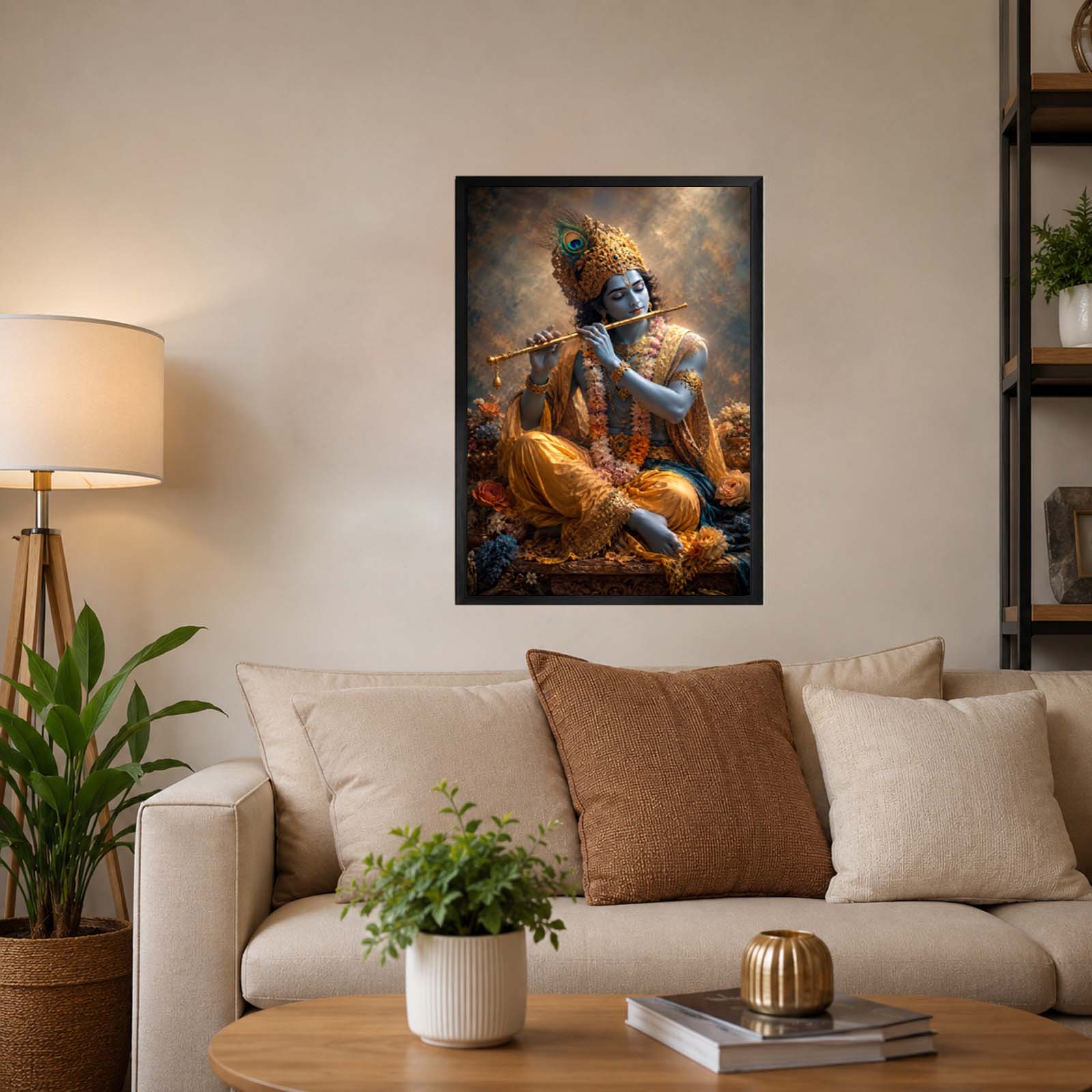Lord Krishna Playing Flute Wall Art