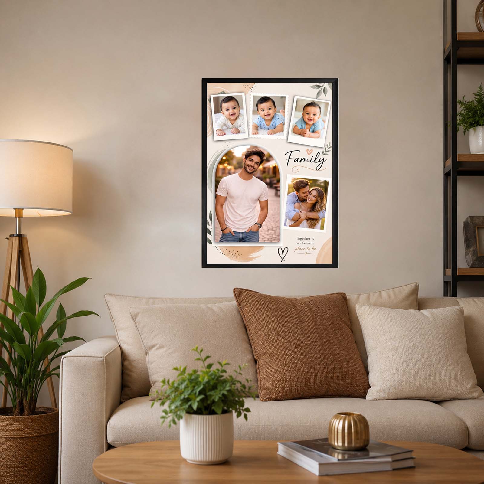 Modern family photo collage wall frame